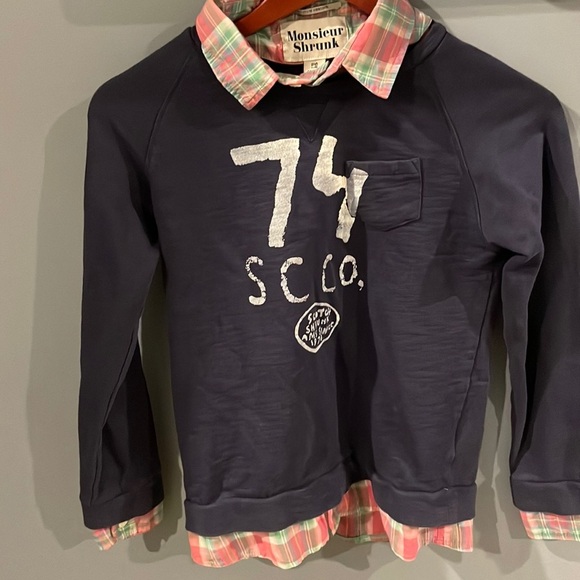 Scotch Shrunk Scotch & Soda sweatshirt with fake button down layered preppy look - Picture 1 of 6